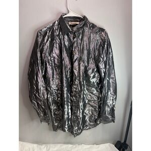 Year of.. vintage metallic button down shirt size small